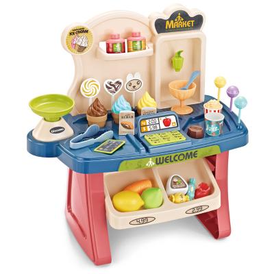 China ABS Plastic Education Pretend Big Play Toy Set Simulation Supermarket Cash Buying Register Toy For Kids for sale