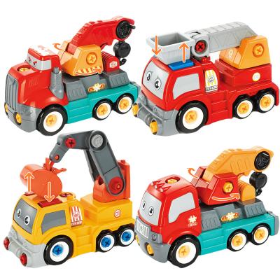 China Electric Plastic Plastic Children Disassemble Truck Toy Building Educational Car Engineering Construction For Children for sale