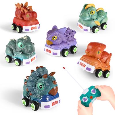 China Multifunctional Cartoon Vehicle 2.4G 2 Channel Mini Remote Control Rc Dinosaur Car App Controlled Children Play for sale