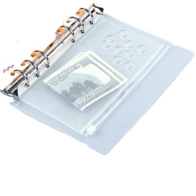 China Wholesale Clear Buget Ring Binder PU Cash Notebook Money Savings Budget Leather Binder With Cash Envelopes for sale