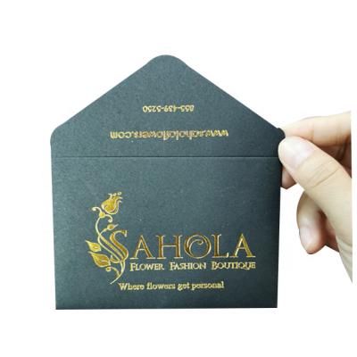 China New Gold Foil Envelope 2021 Gold Foil Gift Voucher Wrapping Black Paper Envelope Custom Size Logo Size Color Paper Envelope for sale