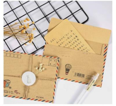 China Fashionable Fancy Vintage Brown Plain Kraft Paper Letter Custom Printed Envelope As Promotion Gift for sale