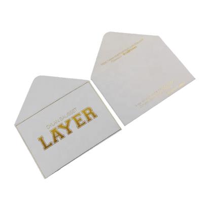 China Business Envelope Custom Design Wholesale Ivory Gold Foil 120gsm Gift Paper Envelope for sale