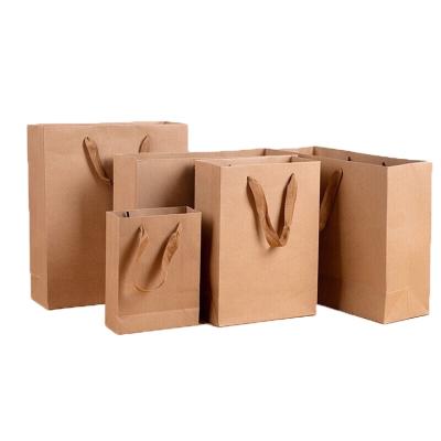 China Recyclable Brown Food Packaging Bakery Craft Custom Kraft Paper Bags Custom Logo Size for sale