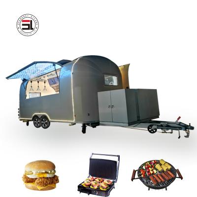 China Draft type vegetable processing plant food trailer with good performance on waterproof and heatproof trailer, mobile cheap for street food for sale