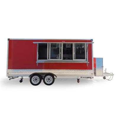 China American popular vegetable processing factory camping trailer, hot dog pizza fast food trailer, custom food truck with 3+1 sink for sale