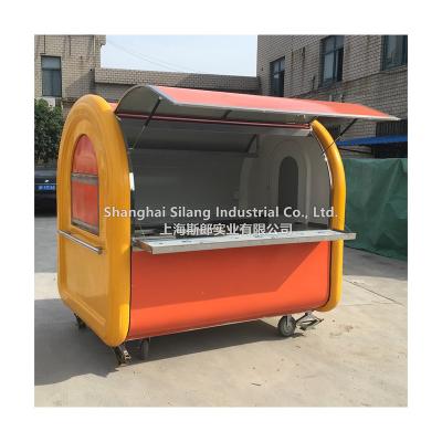 China Yellow Food Truck Trailer Food Vegetable Processing Plant 7.6*5.5ft Mobile Part Trailer for sale