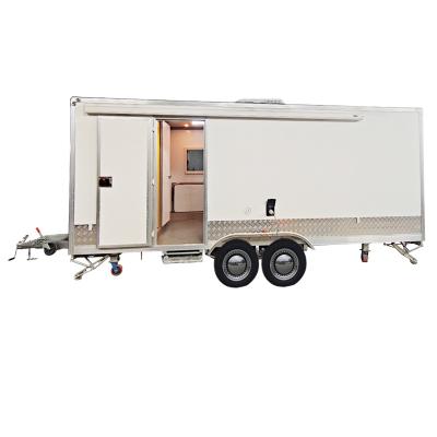 China Mobile Axle Vegetable Processing Plant Japan Street Travel Trailer Double Axle Outside Mobile Camper RV Ice Cream Pizza Fast Food Kitchen Food Trailer for sale