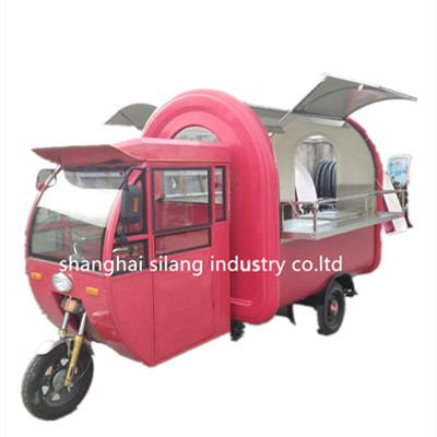 China Vegetable processing factory Shanghai SILANG white 3 wheels electric food truck, electric street fast food tricycle/electric pizza oven for sale