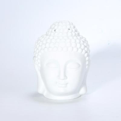 China Morden Porcelain Buddha White Matte Ceramic Buddha Incense Oil Burners for sale