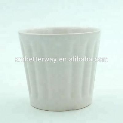 China Elegant White Round Ceramic Orchid Pot for sale