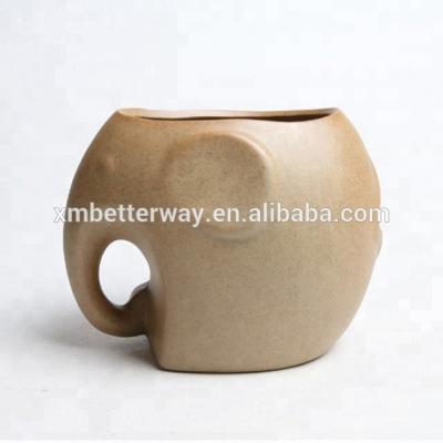 China Lovely Cute Ceramic Succulent Animal Shaped Planter Elephant Plant Pot for sale