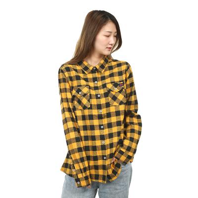 China New Style Natural Anti-Wrinkle Long Sleeve Casual Blouses Check Casual Shirt Women for sale