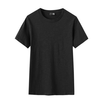 China Anti-Wrinkle Wholesale Cotton Designer 100% Round Neck Plain T-shirt Women for sale