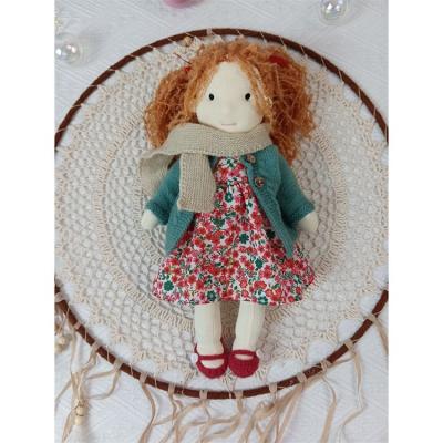 China Crochet Doll Christmas Gifts Handmade Hot Selling Handmade Dolls For Girls Gray Rag Doll Lovely Cotton Plush Stuffed Doll Auspicious Birthday Gift for sale