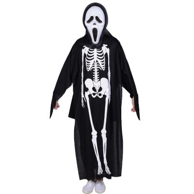 China Cloth type 2022 new Halloween costumes ghost costume for men dress up dress up black unisex faceless ghost costumes child cosplay costume for sale