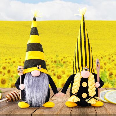 China New product bee festival plush beard old man doll creative decoration bee faceless elf doll bee plush toy doll decoration for sale