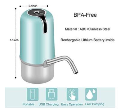 China Lithium Battery Automatic Bottled Water Pump With Food Grade ABS Material for sale