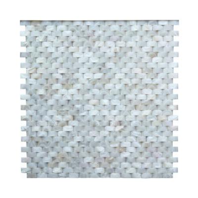 China Shell+9mm Spywood& Mini Brick Shape Pure White Pearl Tile Backsplash Mosaic Resin ABC Stone High End Shell Mosaic Tile Kitchen Mother for sale