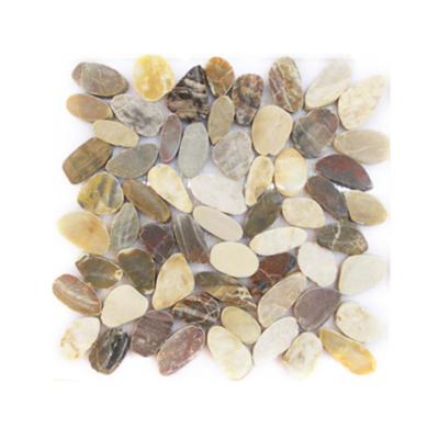 China Original New Arrival Cobblestone ABC Stone Cobblestone Tumbled Beige Mosaic Wall Flooring Pebbles Stone Mosaic For Home Decoration for sale