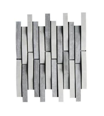 China Royal ABC-Stone High Quality Durable Creative Design Mosaic Botticino Striped Marble Wall For Living Room for sale