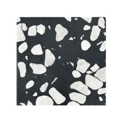 China Super Quartz Stone Quality ABC Stone Polished Black Terra Cotta Tiles Outside Artificial Stone Terrazzo Flooring for sale