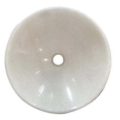 China Han White Marble Best Ratings Han Handmade White Marble Round Wash Basin ABC-Stone Above Counter Wash Basin Sink for sale