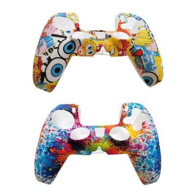 China SYY Silicone Transfer Printing Dust Proof Protector Grip Silicone Skin Cover Waterproof Case For PS5 Game Controller for sale