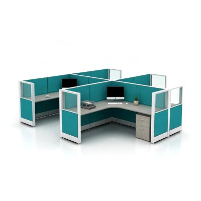 China New Design Office Furniture Employee Office Desk Expandable Workstation with File Cabinet for sale