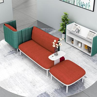 China Latest Modern Design Foldable Reception Sofa One Seat Fabric Office Sofas Set for sale