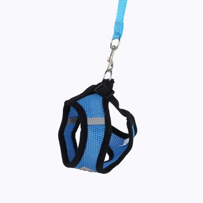 China Reflective Amazon With Same Rope Teddy Dog Chain Small Dog Traction Mesh Breathable Dog Chest Harness Vest for sale