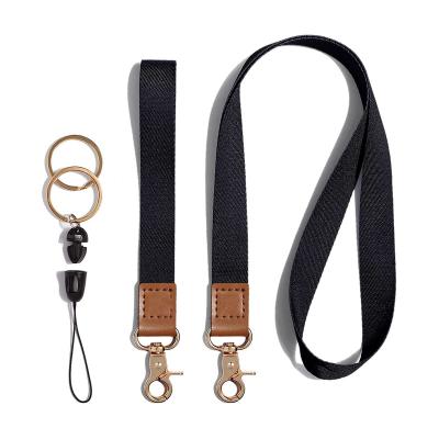 China Lanyard Leather Polyester Wrist Neck Mobile Phone Badge Main Chain Hanging Lanyard Polyester Wrist Strap Holder Factory Heat Transfer for sale