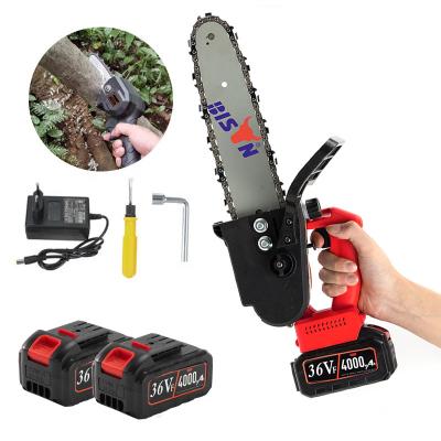 China BISON Free Less Constraint 10 Inch 24v Anti-skid Rechargeable Power Chainsaw Lithium Battery Cordless Electric Chainsaw For Garden Work for sale