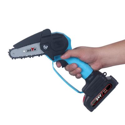 China 4 Inch 21V 550W Anti-Skid Portable Handheld Tree Cutting Electric Mini Chainsaw Mini Battery Cordless Chainsaw For Wood for sale