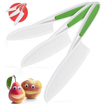 China Sustainable kids knife set for cooking and cutting sandwiches Fruits Veggies cake Perfect starter knife set for little hands in the kitchen for sale