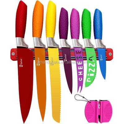 China Viable Kitchen Cutlery All-in-one Knife Set with Magnetic Strip and Sharpener for sale