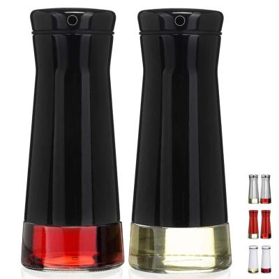 China Olive Oil Dispenser Vinegar Dispenser Viable Stylish 2 Pack Stainless Steel Oil Condiment Serving Set Guarantees EasyDrip Free Pouring for sale