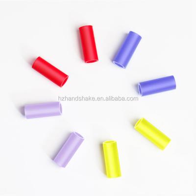 China Viable Set of 8 Drinking Straw Cover Silicon Tips Cover Food Grade Cover for 6mm Stainless Steel Straws 4 Colors for sale