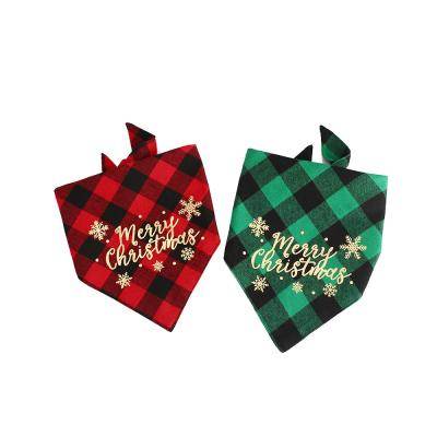 China 2021 Viable The Best-Selling For Christmas Pet Scarf Buffalo Plaid Triangle Dog Scarf for sale