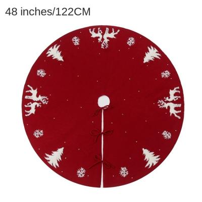 China Chirstmas Decor 48 Inches Knitted Three-Dimensional Christmas Tree Skirt Elk Christmas Decoration Tree Skirt Apron Wool Bottom Layout Venue for sale