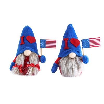 China 2021 New Plush Doll Cute Dwarf Gnome Patriotic Independence Day Gnome for sale