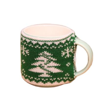 China Professional Child Safe Christmas Knitted Wool Mug Cover Set Wool Cup Cover Manufacturer for sale