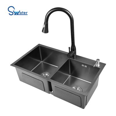 China Without Faucet Modern European Style Countertop Kitchen Double 304 Stainless Steel Sink, Steel Kitchen Sinks à venda