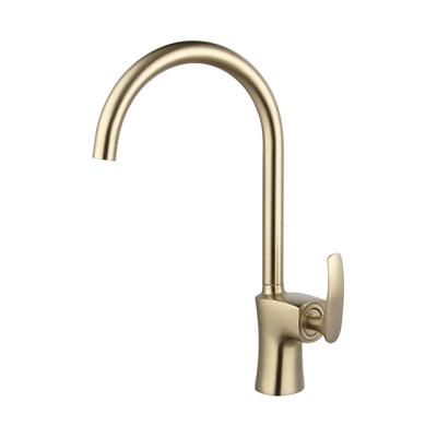 China Modern 360 Degree Swivel Hot And Cold Bar Mixer Tap Modern Solid Brass Gold Kitchen Faucet for sale