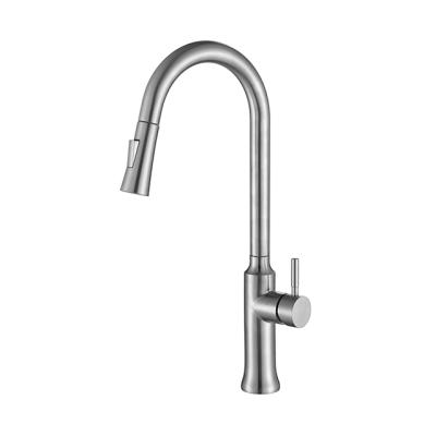 China Modern High Quality Single Handle Nickel Hot Cold Brushed Sink Mixer Tap Pull Out Stainless Steel Water Kitchen Faucets zu verkaufen