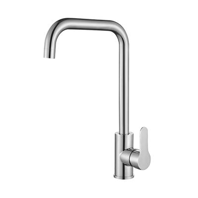 China SUS304 Stainless Steel Modern Single Arc Long Handle Spout Crane Shape Spout Kitchen Sink Faucet High Top en venta