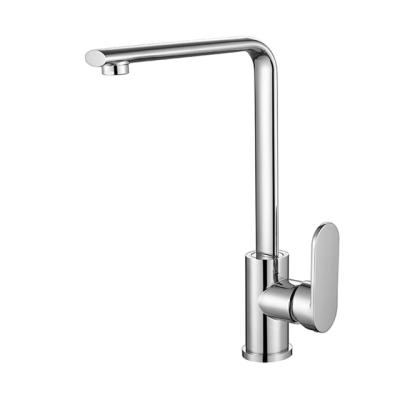 China Modern Deck Mounted Brass Single Handle Chrome Designer Sink Tap Kitchen Single Lever Faucet zu verkaufen