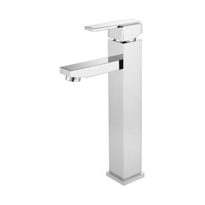 China Basin Bathroom Modern Square Hot And Cold Single Lever Faucet for sale