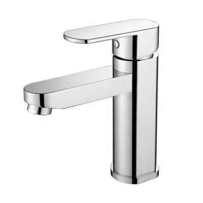 China Chrome Plating Modern Single Handle Hot And Cold Brass Faucet From Modern Water Bathroom Basin Manufacturer SWATER01 for sale