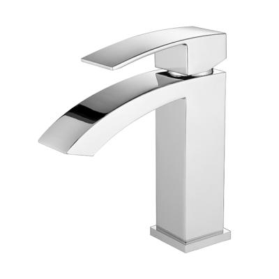 China OEM Modern American Chrome Finish Single Hole ODM Waterfall Single Handle Waterfall Basin Faucet for sale